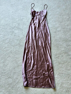 Pink Satin Maxi Dress Like New